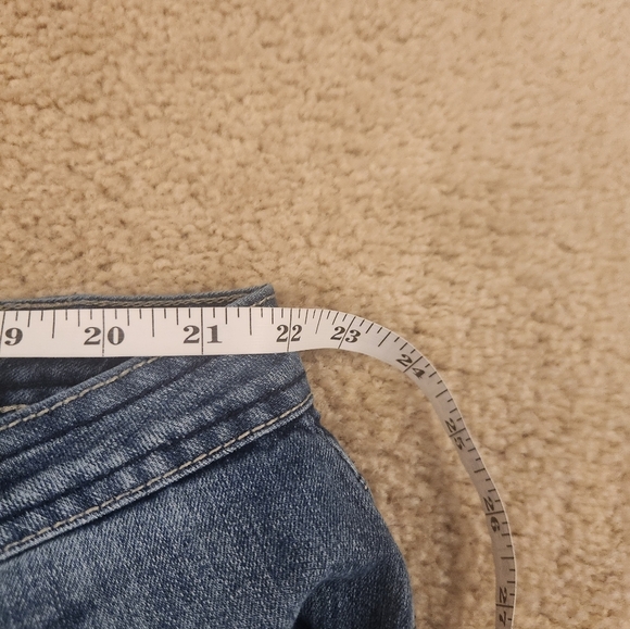 Womens Blue Jean Shorts Knee Length Bacc In Size 22W Sparkle Pockets #R417 - Picture 5 of 7